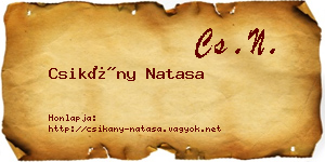 Csikány Natasa névjegykártya